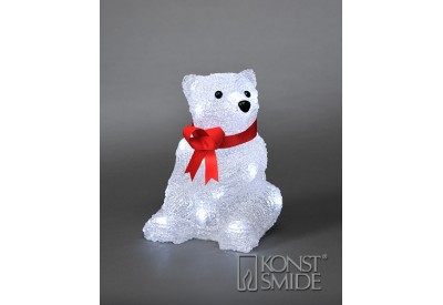 Konstsmide Acrylic Sitting Bear LED Battery Operated (18cm x 14cm)